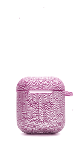 Защитный чехол для AirPods, плотный силиконовый, фиолетовый узор 4665299803196 - фото 10626