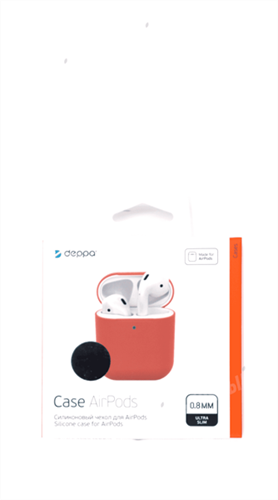 Защитный чехол для AirPods, силиконовый Deppa, персиковый - фото 10983