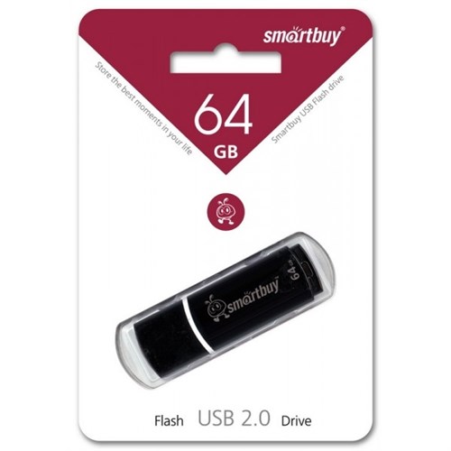 Флеш-накопитель USB 64GB SmartBuy, crown, черный - фото 6770