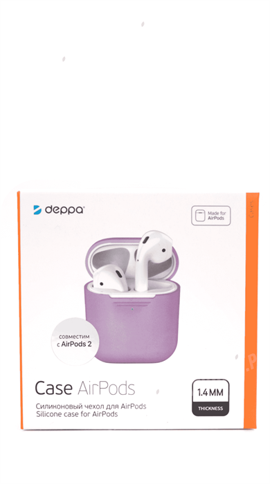 Защитный чехол для AirPods, силиконовый Deppa , лавандовый - фото 75687