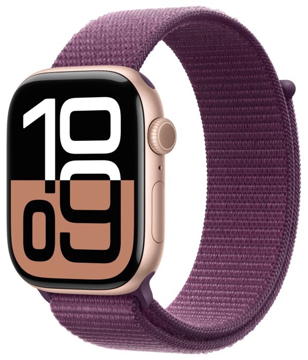 Умные часы Watch S10 46mm Rose Aluminum Case with Plum Sport Loop - фото 76317