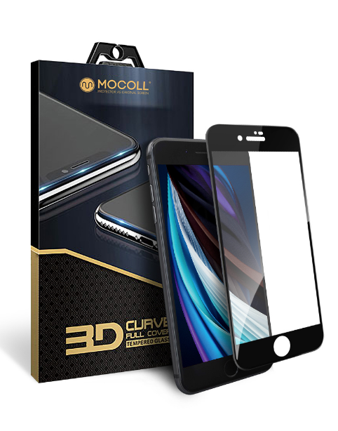 Защитное стекло Mocoll 3D для iPhone 7/8/SE 2020/2022 (серия "Black Diamond"), черный G271_MCL - фото 76646