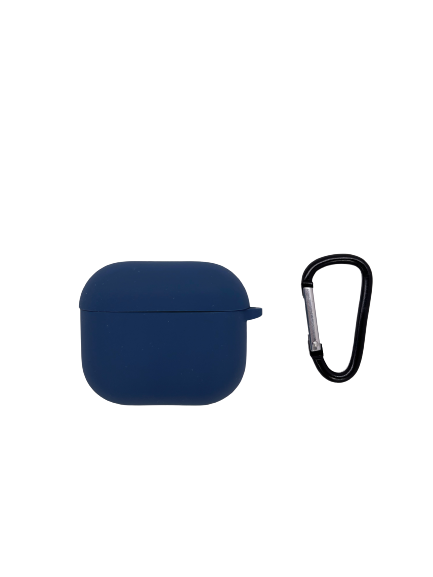 Чехол для AirPods 3 iNeez силиконовый с карабином, темно-синий 4665299807404 - фото 76675