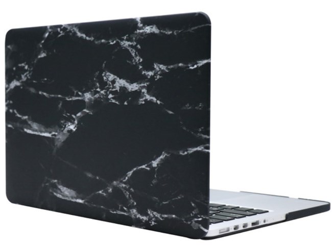 Чехол для MacBook Pro Retina 13' Gurdini, пластиковый, мрамор темно-серый 4665299804265 - фото 76971