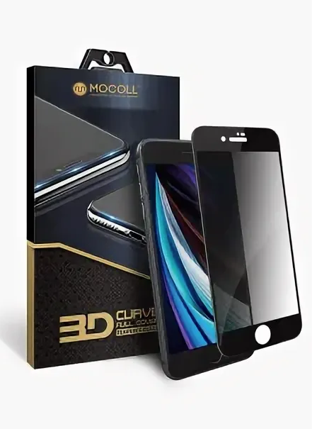 Защитное стекло Mocoll 3D для iPhone 7/8 Plus (серия "Black Diamond") ПРИВАТНОЕ, черный 0094_MCL - фото 77037