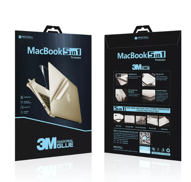 Защитная пленка для MacBook Pro 15' TouchBar Mocoll 5 в 1, (серия "Black Diamond"), Silver 4665299804872 - фото 77152