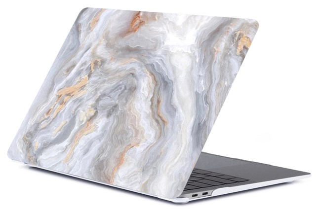 Чехол для MacBook Pro Retina 13' Gurdini, пластиковый, мрамор серый с золотым 4665299804266 - фото 77229