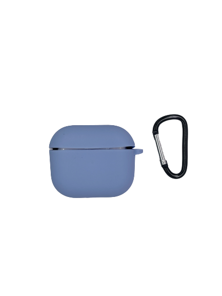 Чехол для AirPods 3 iNeez силиконовый с карабином, голубой 4665299807208 - фото 77276