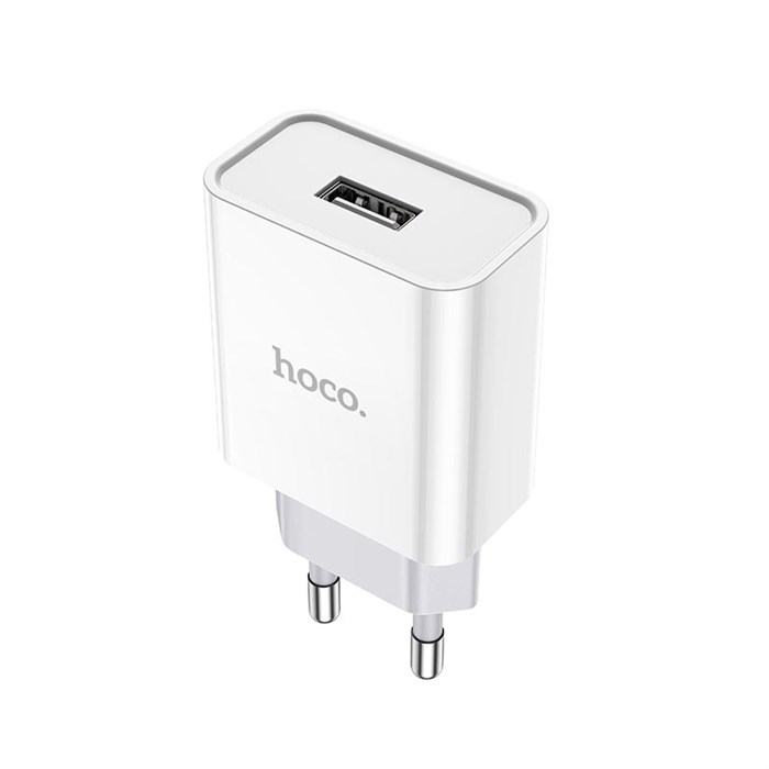 Сетевое зарядное устройство Hoco C81A, 2.1A, белый 4665299808008 - фото 77408