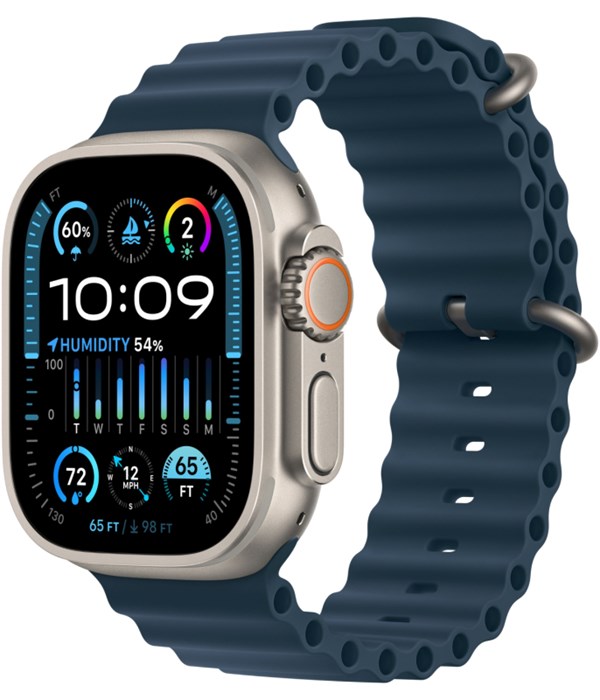 Умные часы Watch Ultra 2 49mm Titanium Case with Blue Ocean Band (MREG3) MREG3 - фото 77421
