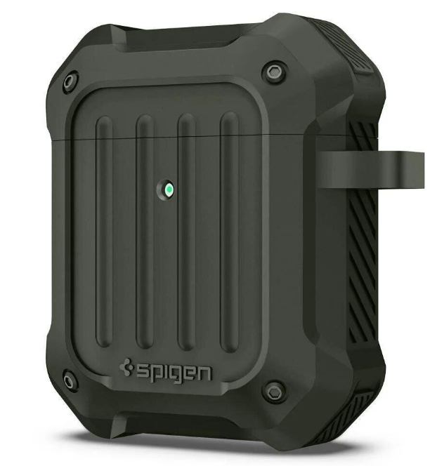 Чехол Spigen для AirPods 1/2, противоударный, серый 4665299805589 - фото 77450