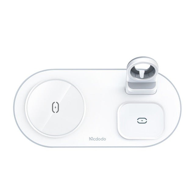 Беспроводная зарядка Mcdodo 3 in 1, magnetic, wireless, белый 4665299808314 - фото 77926