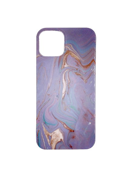 Чехол для iPhone 13 Pro ARU, силиконовый, мрамор, фиолетовый 4665299807558 - фото 78074