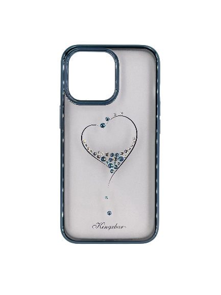 Чехол для iPhone 13 Pro Kingsbar силиконовый, сердце, голубой 4665299807322 - фото 78396