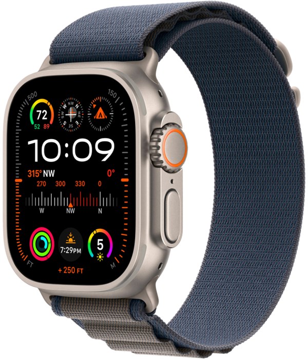 Умные часы Watch Ultra 2 49mm Titanium Case with Blue Alpine Loop (MRFU3) MRFU3 - фото 78706