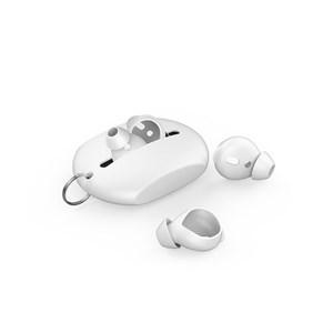 Силиконовые амбушюры для наушников AirPods, Deppa, 2 пары + чехол, белый