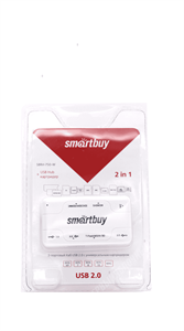 Картридер+USB Hub 2 in 1 Smartbuy