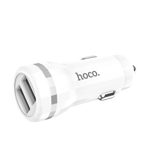 Автозарядка Hoco Z27, 1m, 2USB, 2,4A с Lightning кабелем