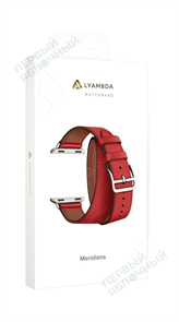 Ремешок LYAMBDA для Apple Watch 38-40mm кожаный в два оборота, красный LWA-01-40-RD_LBD