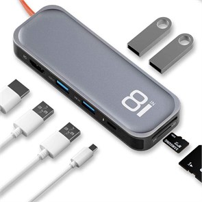USB Hub Rock 8 in 1 4665299808143