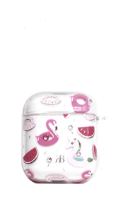 Защитный чехол для AirPods, пластиковый, Kingxsbar, прозрачный с фламинго 4665299804953