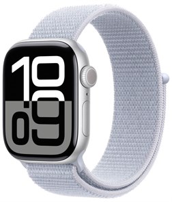 Умные часы Watch S10 46mm Silver Aluminum Case with Blue Cloud Sport Loop MWWN3