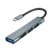 Переходник iNeez Slim Design USB-C Hub to 3USB 2.0 + USB 3.0, графит - фото 75223