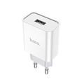 Сетевое зарядное устройство Hoco C81A, 2.1A, белый 4665299808008 - фото 77408